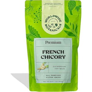 Worldwide Botanicals French Chicory Root, 1 Pound - Brew Like Coffee, Blend Roasted Chicory Root With Coffee, Prebiotic, Acid Free, Caffeine Free, Kosher