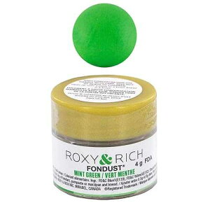 Roxy & Rich �t�H���_�X�g �p�E�_�[ �t�[�h�J���[�A�~���g�O���[�� 4 �O���� Roxy & Rich Fondust Powder Food Color, Mint Green 4 Grams