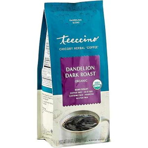 Teeccino Dandelion Dark Roast Herbal Coffee - 10 oz - Caffeine-Free Coffee Alternative with Prebiotics, Gluten Free, Acid Free, Organic