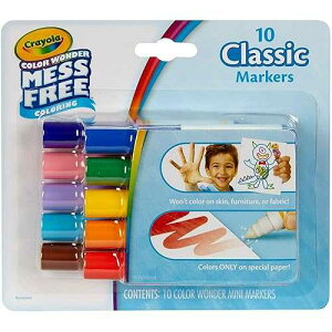 �J���[�����_�[ ���X�t���[ �J���[�����O�}�[�J�[ 10�{�p�b�N Crayola Color Wonder Mess Free Coloring Markers 10-Pack
