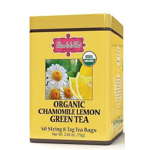 Brew La La Tea Brew La La Organic Green Tea - Natural Chamomile Lemon Flavor - 50 Double Chambered Tea Bags - Low Caffeine - USDA Certified Organic - NonGMO - Gluten Free