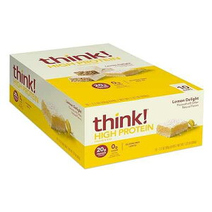 think! Protein Bars, High Protein Snacks, Gluten Free, Kosher Friendly, Lemon Delight, Nutrition Bars, 2.1 Oz per Bar, 10 Count (Pack May Vary)
