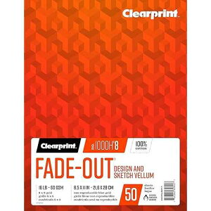 Clearprint 8.5 x 11 1000H 100% Cotton Design Vellum Pad with 8x8 Fade-Out Grid, 16 lb. / 60 GSM, 50 Sheets/Pad, 1 Each