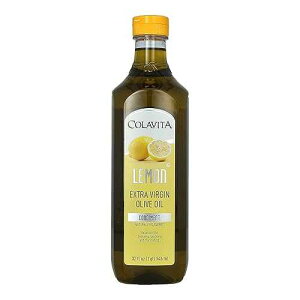 Colavita Lemon Extra Virgin Olive Oil | Cold Pressed EVOO Blended with Natural Lemon Flavor | Perfect for Marinades, Dressings, Dipping, Grilling and Roasting | 32 Fl Oz (1 Qt)