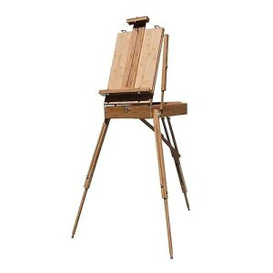 Art Alternatives Bamboo Sonoma Sketch Box Easel - Assembled Field Easel w/Storage, Removable Palette, Shoulder Strap - 28.5 W x 45 D x 71 H