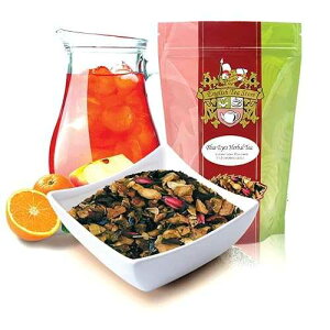 English Tea Store Blue Eyes Herbal Tea Pouches - 16oz Loose Leaf Fruit Tea Blend with Caramel and Cornflower Petals Sweet Candy-Like Flavor Refreshing Hot or Iced Herbal Infusion