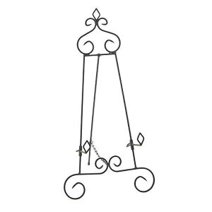 Tripar Decorative Keller Easel Stand, Black Display (24 inch) - Features Black ted Finish with Gold Accents - Made of Square Wire Metal- Perfect for Showcasing Pictures, Artwork, & More