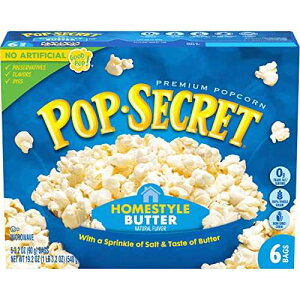 �m�� Pop Secret Microwave Popcorn, Homestyle Butter Flavor, 3.2 Oz Sharing Bags, 6 Count (Pack of 1)