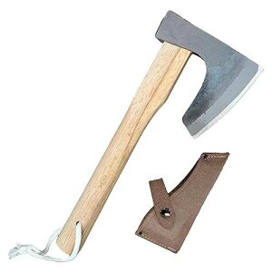 Hatchet Axe for Camping, Gardening, Survival, and Bushcraft - 13�h Hand Axe Hatchet with High Carbon Steel Blade, White Oak Handle, and Split Leather Sheath - Camping Gear by Kings County Tools