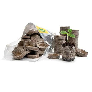 100 Count- Jiffy 36 MM Peat Soil Pellets Seeds Starting Plugs: Indoor Seed Starter- Start Planting Indoors for Transplanting to Garden or Planter Pot
