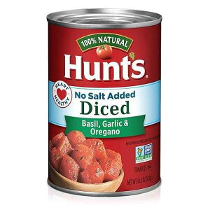 Hunt's Hunt�fs No Salt Added Diced Tomatoes with Basil, Garlic and Oregano, Perfect for Chili & Soups, 14.5 oz. Can (Pack of 12)
