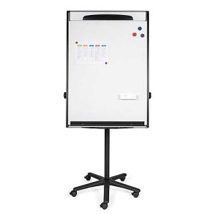 MasterVision Tripod Extension Bar Magnetic Dry-Erase Easel, 69 to 78 High, Black/Silver