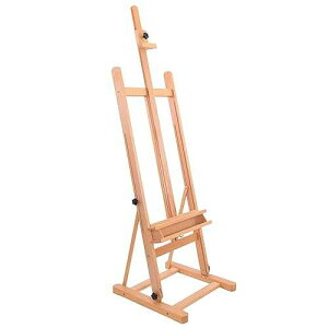 U.S. Art Supply Medium Wooden Studio H Frame Easel with Storage Tray - Adjustable to 96" High, Holds Canvas up to 48" - Beechwood Artist Easel for ting, Art Display Stand, Portraits
