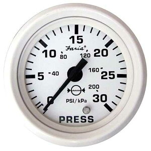 Faria Beede Instruments Faria 13108 Dress Water Pressure Gauge Kit 30 PSI - White, 2, Black