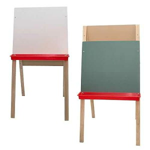 Flipside Products Double-Sided Adjustable Standing Easel, Dry Erase/Green Chalkboard, Whiteboard Easel, Drawing, Classroom, Home