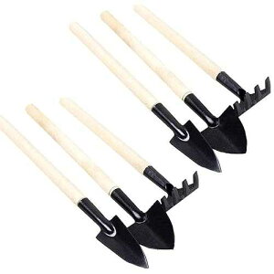 Eshylala 6 Pcs Garden Tools Mini Gardening Kit Plant Potted Flower Gadget Wooden Handles for Transpl Seedlings, Cultivating and Weeding F and Vegetable Seedlings