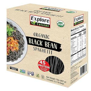Explore Cuisine Organic Black Bean Spaghetti - 2 lbs - Easy-to-Make Pasta - High in Plant-Based Protein - Non-GMO, Gluten Free, Vegan, Kosher