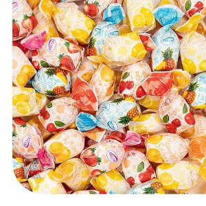 CRAZYOUTLET Arcor Fruit Filled Hard Candy - 2 Pound Bulk Bag - Bon Bons Candy - Individually Wrapped Assorted Fruit Candy for Office Bowls - Pineapple, Strawberry, Orange, Cherry, and Lemon