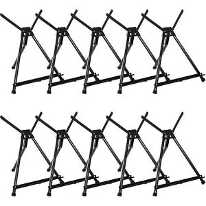 MEEDEN 10 Pcs Artist Tabletop Display Easel, Aluminum Tripod Easel for Painting, Collapsible Folding Frame Easel, Portable Lightweight Table Top Easel Stand, Hold Canvas Up to 24 x 30