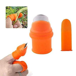SDFSX Silicone Thumb Knife Finger Protector Vegetable Harvesting Knife Plant Blade Scissors Cutting Rings Garden Gloves (3PCS)