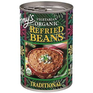 Amy's Organic Refried Beans Canned, Traditional Refried Beans, Vegan Gluten Free and Vegetarian, 15.4 Oz