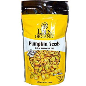 Eden �I�[�K�j�b�N�p���v�L���V�[�h�A�h���C���[�X�g�A4�I���X Eden Organic Pumpkin Seeds, Dry Roasted, 4 Oz