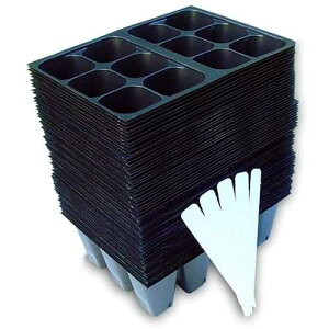 Industry Standard Grower's Supply Seedling Starter Trays, 720 Cells: (120 Trays; 6-cells Per Tray), Plus 5 Plant Labels