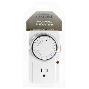Purple Reign �v���O���}�u�� 110 �{���g �R���Z���g 24 ���Ԑ��k�͔|���C�g �V�X�e�� �Z�b�g �L�b�g �^�C�}�[ Purple Reign Programmable 110 Volt Outlet 24 Hour Hydroponic Grow Light System Set Kit Timer