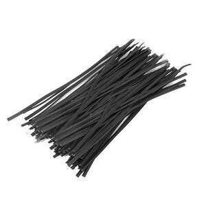 Tangser Plastic Black 6 Twist Ties, Reusable Cable Ties,Long Garbage Bag Twist Ties, Trash Bag Coated Ties, Twisty Ties for Organizing, Plant Hollding, Office, Christmas Tree (500 Pcs/6 inch)