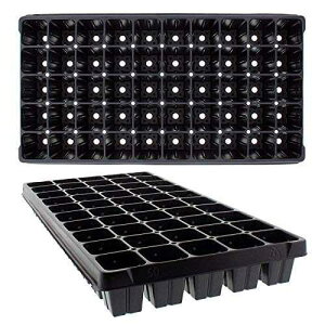 IGC Greenhouse Megastore Plant Plug Trays - 50 Cells, 100 Pack - Plastic Seed Starting Cell Plug Flats for Plants & Microgreens Germination - Pl Trays for Seedlings Reusable Heavy Duty