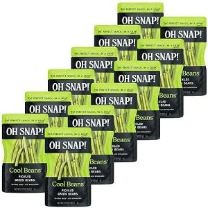 OH SNAP! Cool Beans (12 Pack) - Pickled Green Beans in Single Serve Pouches - Fresh Packed Ready To Eat Pickled Veggie Snacks - Gluten-Free, Fat-Free & Made With Non-GMO Veggies - Delicious & Healthy Snack