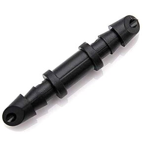Mini Skater 5mm (Dia) Double Barbed Hard Plastic Water Hose Straight Connector Fitting, Micro Drip Irrigation Systems Quick Connect Hose Sprinkler Adapters Fit for All Size of 4/7mm Tube(Black,100PCS)