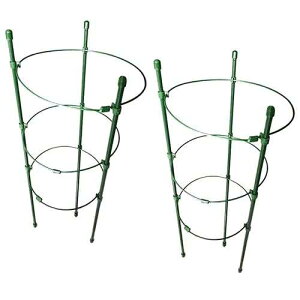 Orgrimmar Vine Trellis Support 17.7 Flowers Plants Cage Triple Plastic Pillar with Iron Rings Vine Plants Holder Stand Small Pot Plant Trellis for Home Garden Balcony(Pack of 2)