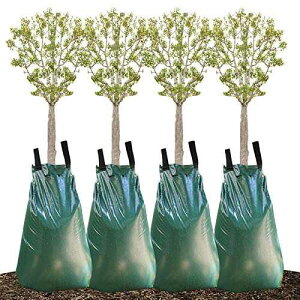 Remiawy Tree Watering Bag, 20 Gallon Slow Release Irrigation Watering Bag for Trees, Made of Durable PVC Material with Zipper (4 Pack 5-8 Hours Releasing Time)