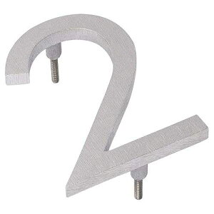Montague Metal Products MHN-12-F-BA1-2 Floating House Number, 12 x 8.63 x 0.375,Polished Brushed Aluminum,MHN-12-F-BA-2
