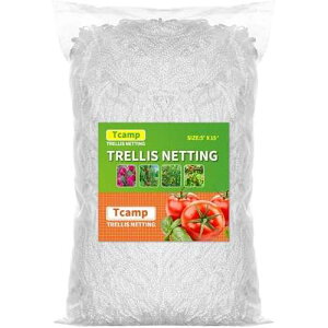 Tcamp Heavy-Duty Polyester Plant Trellis Netting 5 x 15ft (1 Pack) (5 Ft X 15 Ft)