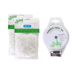 Sping ���ϋv�A���g�����X�l�b�g 5 x 15�t�B�[�g 2�p�b�N 65�t�B�[�g�̃K�[�f���c�C�X�g�^�C�t�� Sping Heavy Duty Plant Trellis Netting 5 x 15ft 2 Pack with 65ft of Garden Twist Ties