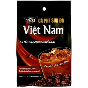 TGT Instant Iced Milk Coffee, The Original Vietnamese Instant Coffee Mix, Caf S a H a Tan, Coffee Packets Single Serve, Great Coffee Gift for Office Travel Camping, Bag of 18 Packets x 24g, Pack of 1