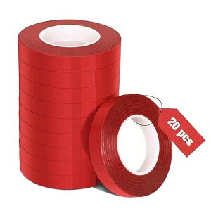 FUNTECK �A�������@�p�Ԃ��A�����{�� 20�� ����100�t�B�[�g x ��1/2�C���` FUNTECK 20 Pcs Red Plant Ribbon for Plant Tying Machine, 100 Feet Long x 1/2 Inch Wide