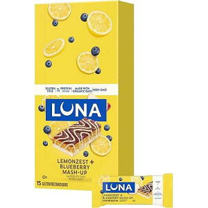 LUNA Bar - Mash-Ups LemonZest + Blueberry Flavor - Gluten Free Snack Bars - Non-GMO - Protein Bars - Made with Organic Oats (15 Pack)