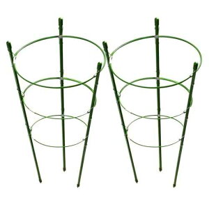 LEOBRO Tomato Cage, 2 PCS Plant Support Cage Rust Resistant Garden Ring Stake Plant Support for Tomato, Trellis, Climbing Plant, Flower, Small Plant Cages for Small Plants,17.7 H