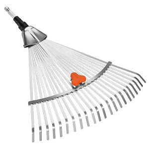 Gardena 3103 Combisystem 12-Inch To 20-Inch Adjustable Metal Fan Rake Head, Silver