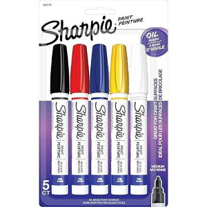 Sharpie Oil-Based t Markers Medium Point Assorted Colors 5 Count - Great for Rock ting