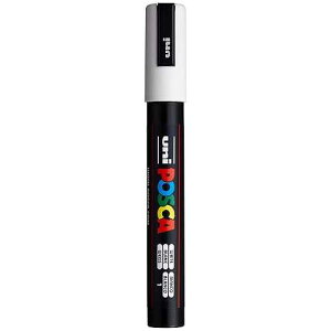 Uni-Ball uni POSCA PC-5M Water-Based t Markers, Reversible Medium Tip (1.8-2.5mm), White