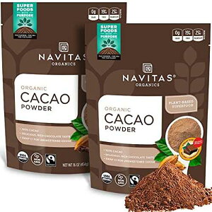 Navitas Organics �J�J�I�p�E�_�[�A16 �I���X �o�b�O (2 �p�b�N) ? �I�[�K�j�b�N�A���`�q�g�݊����A�t�F�A�g���[�h�A�O���e���t���[ (19-002) Navitas Organics Cacao Powder, 16 oz. Bags (Pack of 2) Organic, Non-GM