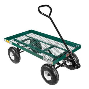 FARM-TUFF Metal Mesh Garden Wagon, 38 x 20 - Heavy-Duty Utility Cart with Pneumatic Tires, 800lb Capacity & Powder-Coated Frame for Gardening, Landscaping & Yard Work