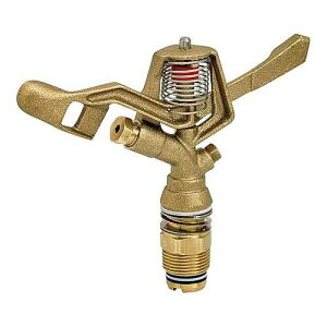 Underhill Impact Sprinkler Head for Yard, Lawn, Garden, Heavy Metal, Irrigation, Watering System, 3/4-Inch Full Circle, Brass, 57-ft, SI075F
