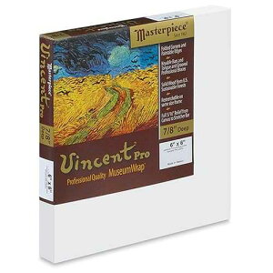 Masterpiece Artist Canvas 42009 Vincent PRO 7/8 Deep, 6 x 6, Linen 12.0oz - 4X - Vintage Acrylic Primed