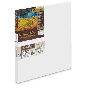 Masterpiece Artist Canvas 42029 Vincent PRO 7/8 Deep, 12 x 12, Linen 12.0oz - 4X - Vintage Acrylic Primed