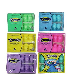 �C�[�X�^�[ �}�V���}�� �s�[�v �q���R �o���G�e�B 6 �p�b�N (65g) Easter Marshmallow Peeps Chicks Variety Pack of 6 (65g)